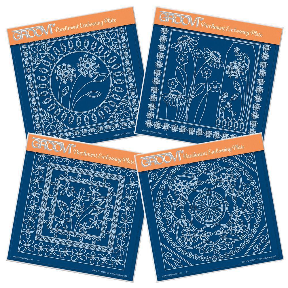 Neli pärgamendi mustriplaati